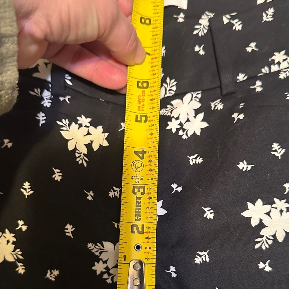 LOFT riviera pants Black and Peach Floral Capris 2 PRs size 00P - Picture 8 of 11
